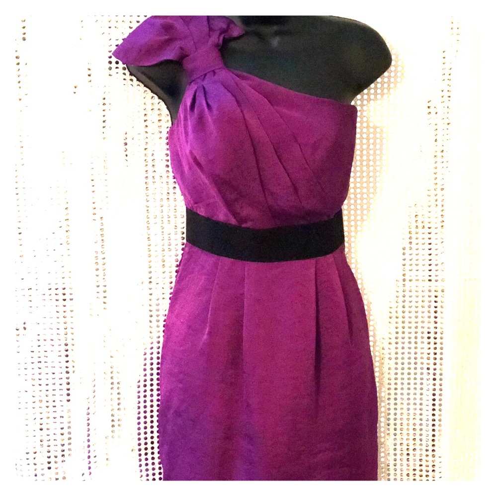 #BCBG Satin One Shoulder Dress